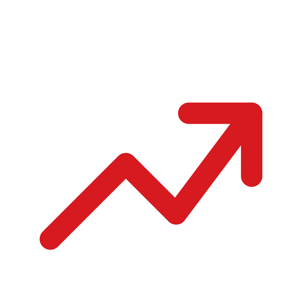 Rotes Icon für Wachstum